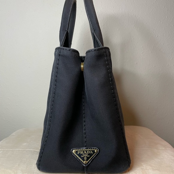 Prada Canapa Canvas tote bag jacquard 2way in black - Picture 4 of 13